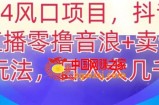 2024风口项目，抖音无人主播撸音浪+卖课程玩法，日入大几千【揭秘】