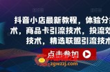 抖音小店最新教程，体验分拉升技术，商品卡引流技术，投流效果优化技术，精选联盟引流技术等