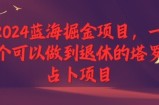 2024蓝海掘金项目，一个可以做到退休的塔罗占卜项目