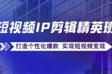短视频IP剪辑精英班：复刻爆款秘籍，打造个性化爆款 实现短视频变现