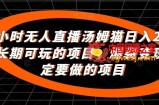 24小时无人直播汤姆猫日入2000+，长期可玩的项目，爆裂变现，一定要做的项目【揭秘】