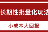忠余网赚32计第八计-长期性批量化玩法项目，小成本大回报