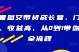 抖音图文带货成长营，门槛低、收益高，从0到1带你学全流程