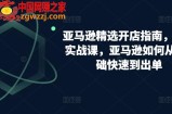 亚马逊精选开店指南，选品实战课，亚马逊如何从0基础快速到出单