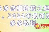 多多店铺挣钱之起店，2024年最新拼多多教程