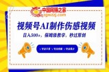 视频号AI制作伤感视频，日入500+，保姆级教学【揭秘】