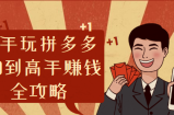 精品课程：新手玩拼多多从0到高手赚钱全攻略【完结】