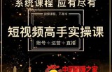 短视频高手实操课：账号+运营+直播，从0到精通系统课程，应有尽有