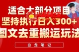 图文去重搬运玩法，坚持执行日入300+，适合大部分项目（附带去重参数）