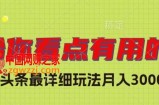 独家微头条最详细玩法，月入3000+【揭秘】