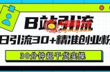 B站引流日引流30+精准创业粉，超详细B站引流创业粉玩法【揭秘】