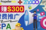 通过CPA推广平台Zeydoo日赚300美元：CPA Offer付费推广方法