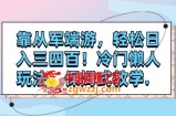 （7675期）靠参军电脑网游，轻轻松松日入三四百！小众懒人神器游戏玩法，跟踪服务课堂教学.