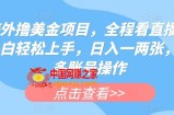 海外撸美金项目，全程看直播，小白轻松上手，日入一两张，可多账号操作【揭秘】