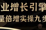企业增长引擎流量倍增实操九步曲，一套课程帮你找到快速、简单、有效、可复制的获客+变现方式，