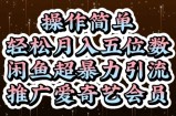 闲鱼超暴力引流推广爱奇艺会员，操作简单，轻松月入5位数