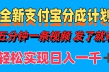（12627期）全新支付宝分成计划，五分钟一条视频轻松日入一千＋