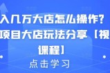 月入几万大店怎么操作？虚拟项目大店玩法分享【视频课程】