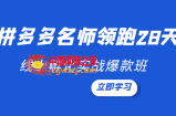 领跑2022拼多多名师线上领跑28天：线上孵化实战爆款班（第9期）