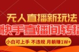 快手直播平台自动式直播游戏玩法，全人力不用干涉，新手月入1W 真正实现【揭密】