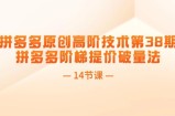 （11704期）拼多多平台原创设计高级技术性第38期，拼多多平台台阶涨价破量法（14堂课）