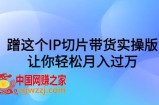 蹭IP切片带货实操教程，让你轻松月入过万！（教程+素材）