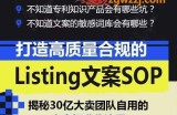打造高质量合规的Listing文案SOP，掌握亚马逊文案工作的标准化