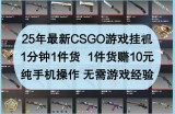 25年最新CSGO游戏挂G，1分钟1件货，1件货挣10元，纯手机操作，无需游戏经验【揭秘】