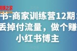 小红书-商家训练营12期：让商家丢掉付流量，做个赚钱的小红书博主