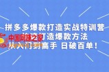 拼多多开店打造爆款实战教程，一套从新手到大师课程