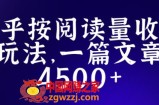 知乎创作招募玩法，单篇文章最高收入4500