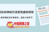 天涯论坛神帖引流变现虚拟项目，一条龙实操玩法分享给你（教程+资源）