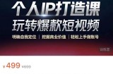 个人IP打造课-玩转爆款短视频，明确自我定位|挖掘商业价值|轻松上手做账号