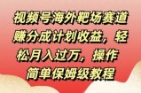 视频号海外靶场赛道赚分成计划收益，轻松月入过万，操作简单保姆级教程