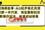 网淘那些事·从0起步做无货源店群一件代发，淘宝最新的店群操作玩法，快速启动销售