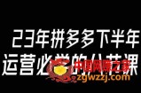 大牙·23年下半年拼多多运营必学的八节课（18节完整）