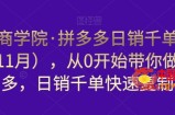 白凤电商学院·拼多多日销千单训练营（更新11月），从0开始带你做好拼多多，日销千单快速复制