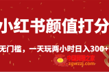 小红书颜值打分，无门槛，一天玩两小时日入300+