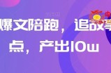 高阶爆文陪跑，追故事+热点，产出10w+