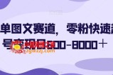 简单图文赛道，零粉快速起号变现日600-8000＋