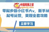 零起步做小红书大v，新手从0起号运营，变现全套攻略