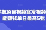 零撸项目视频客发视频就能赚钱单日最高5张