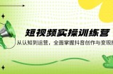 短视频实操训练营：从认知到运营，全面掌握抖音创作与变现技巧