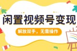 闲置视频号变现，项目再升级，解放双手，无需操作，最高单日几张