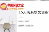 15天淘系软文训练营，跟年入50万的淘系软文**，学习月收过万的淘系软文