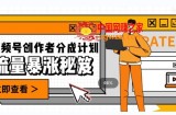 一条视频收益3000+，一条作品涨粉2000+，视频号流量爆炸·的秘籍