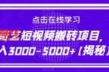 爱奇艺短视频搬砖项目，月入3000-5000+【揭秘】