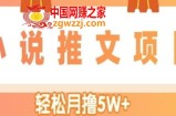 小说推文副业赚钱项目，另类进阶玩法，轻松月撸5W+