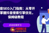 抖音SEO入门指南：从零开始掌握抖音搜索引擎优化，保姆级教程