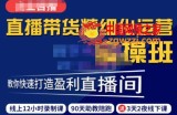 短视频直播运营实操班：直播带货精细化运营实操，教你快速打造盈利直播间（价值5980元）